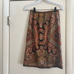 VTG 60s paisley wool mod made in Austria pencil knee length skirt xxs